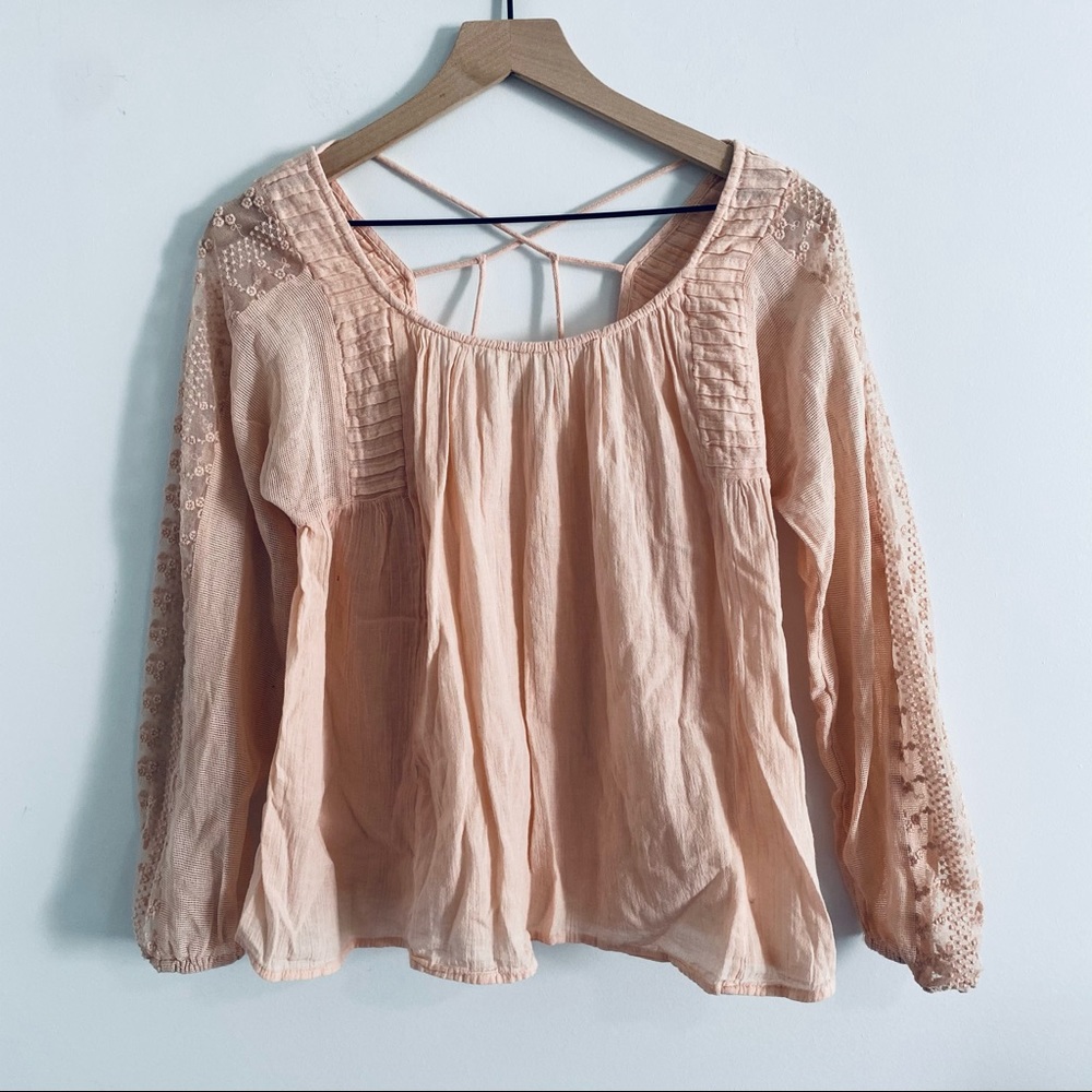 Lucky Brand Pink Boho Peasant Blouse - Picture 11 of 11
